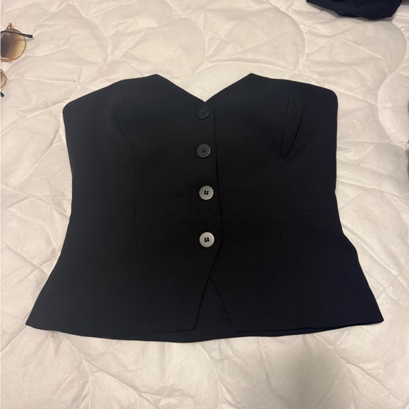 Dynamite Strapless Black Peplum Top - Picture 1 of 5